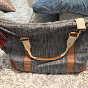 Merona Gray and Tan Tote Bag